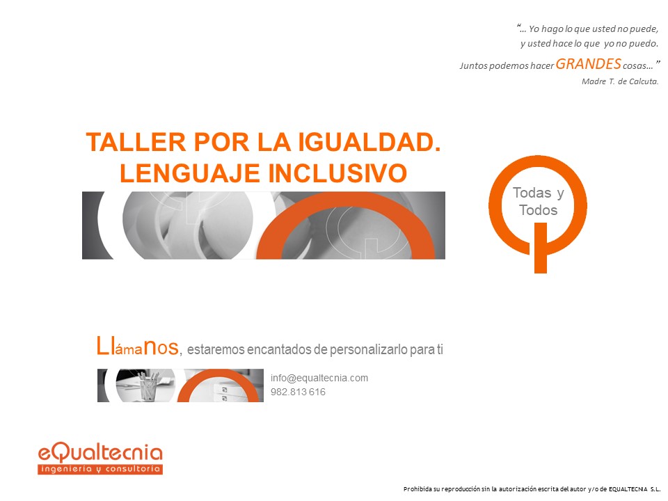 Taller por la Igualdad. Lenguaje inclusivo